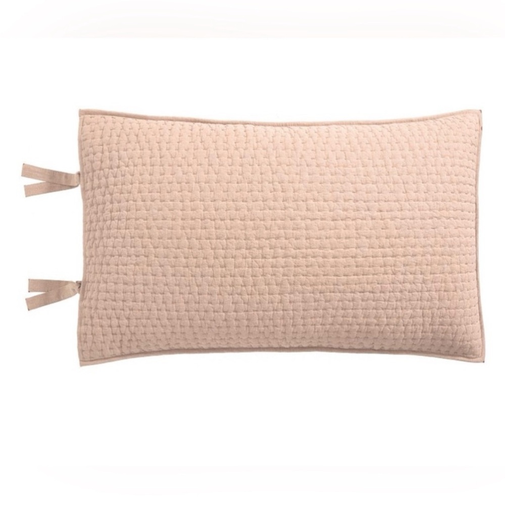 POTTERY BARN-Pickstitch King Quilt and Shams in Pink Sand - Picture 2 of 3